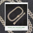 Conjunto Cravejados Prong Link Chocker 20mm | Corrente e Pulseira