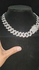 Conjunto Cravejados Prong Link Chocker 20mm | Corrente e Pulseira