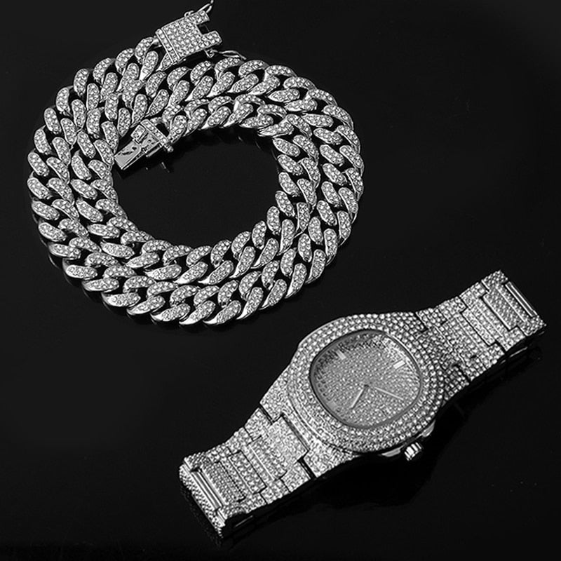 Kit Cuban Link Set / Conjunto cravejado