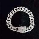 Conjunto Cuban Link / 13mm Com Feixo cravejado