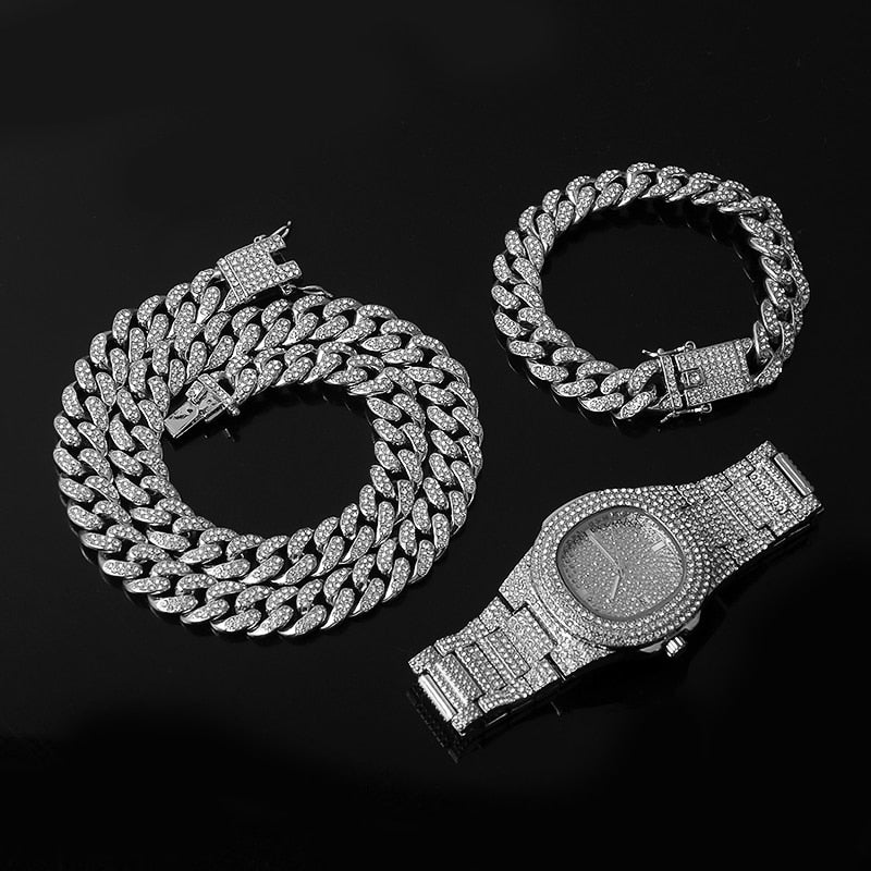 Kit Cuban Link Set / Conjunto cravejado