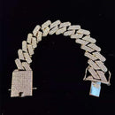 Conjunto Cravejados Prong Link Chocker 20mm | Corrente e Pulseira