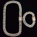 Conjunto Cuban Link / 13mm Com Feixo cravejado