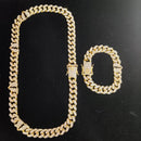 Conjunto B Heart Cuban Link ( Com Fecho cravejado )