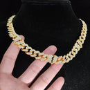 Conjunto B Heart Cuban Link ( Com Fecho cravejado )