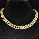 Conjunto B Heart Cuban Link ( Com Fecho cravejado )