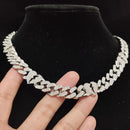 Conjunto B Heart Cuban Link ( Com Fecho cravejado )