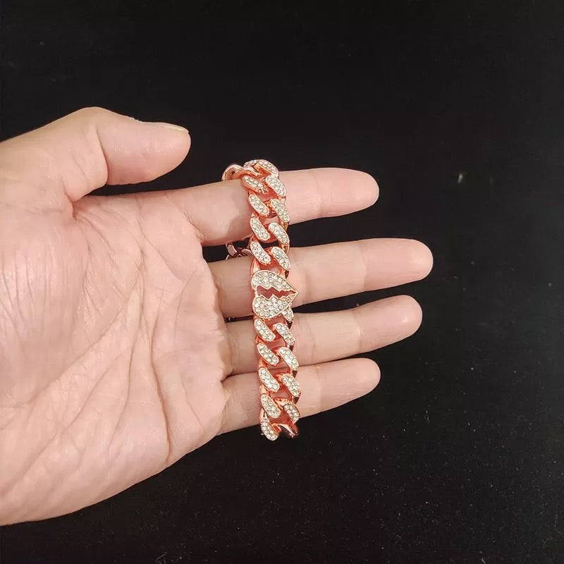 Corrente B Heart Cuban Link ( Com Fecho cravejado )