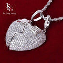 Brocken Lock Heart / Pingente Cravejado