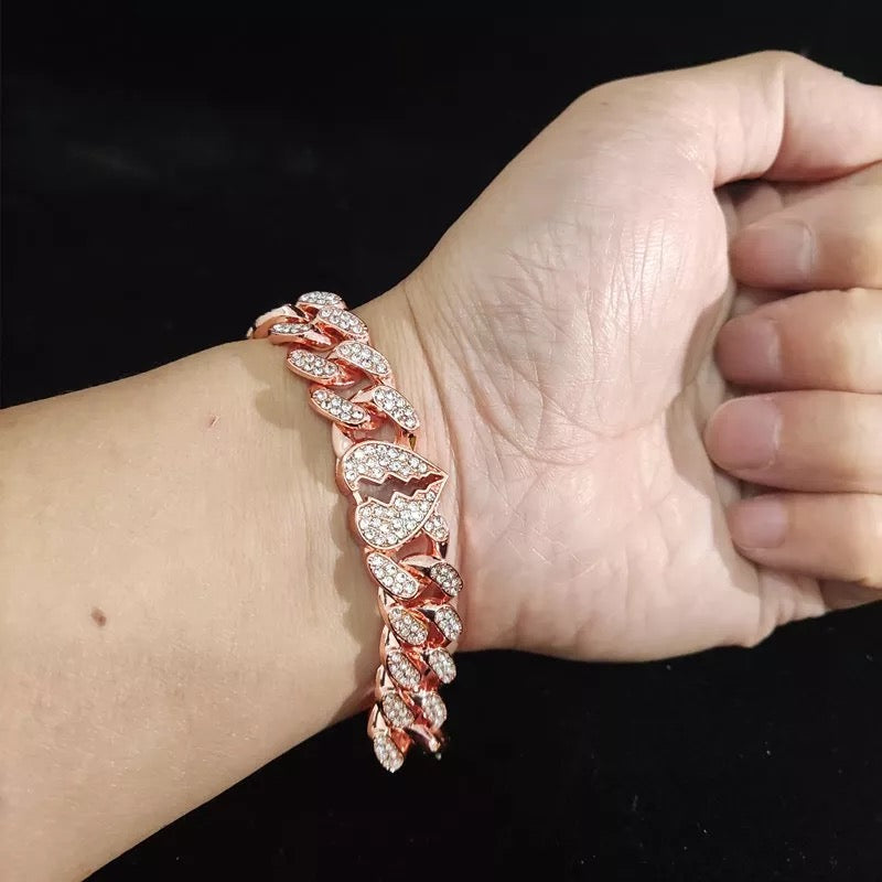 Corrente B Heart Cuban Link ( Com Fecho cravejado )