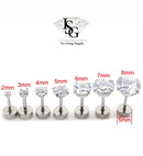 Screw Back / Par de Brincos com 7 Tamanhos