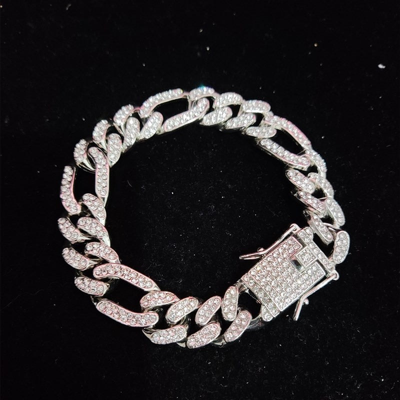 Kit Cuban Long Link /  Conjunto com fecho cravejado