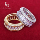 Anel cravejado / Baguette & Cubic