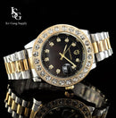 Rollie PremiumRose Black / Relógio Cravejado