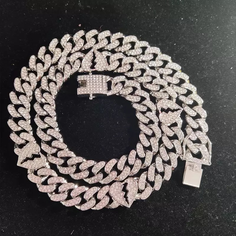 Corrente B Heart Cuban Link ( Com Fecho cravejado )