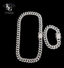 Conjunto Cuban Link / 13mm Com Feixo cravejado