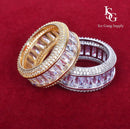 Anel cravejado / Baguette & Cubic