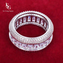 Anel cravejado / Baguette & Cubic