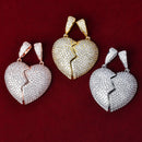 Coração Cravejado 2 Partes / Pingente para casal com imã