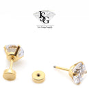 Screw Back / Par de Brincos com 7 Tamanhos