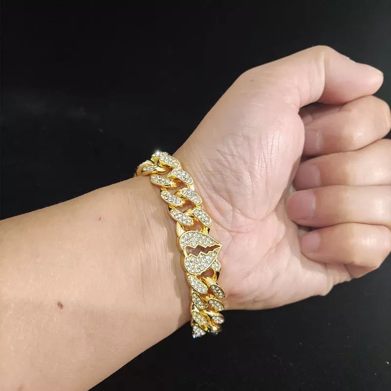 Corrente B Heart Cuban Link ( Com Fecho cravejado )