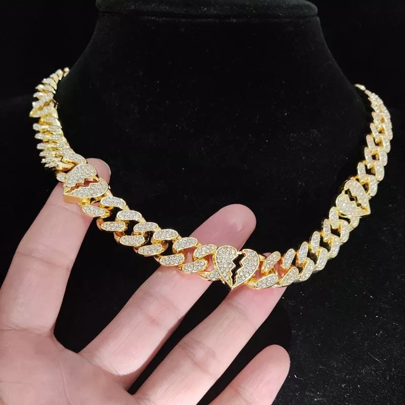 Corrente B Heart Cuban Link ( Com Fecho cravejado )