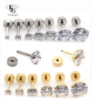 Screw Back / Par de Brincos com 7 Tamanhos