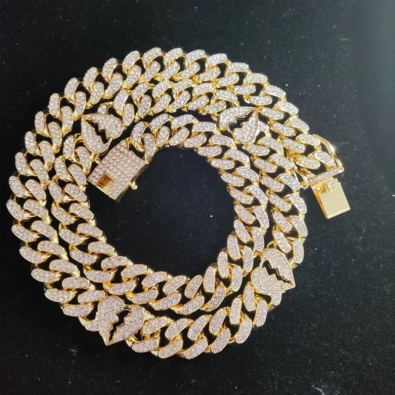 Corrente B Heart Cuban Link ( Com Fecho cravejado )