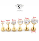 Screw Back / Par de Brincos com 7 Tamanhos