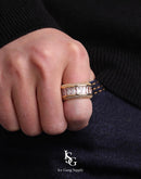 Anel cravejado / Baguette & Cubic