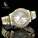 Rollie Premium Rose / Relógio Cravejado