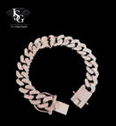 Pulseira B Heart Cuban Link ( Com Feixo cravejado )