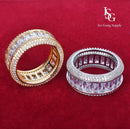 Anel cravejado / Baguette & Cubic