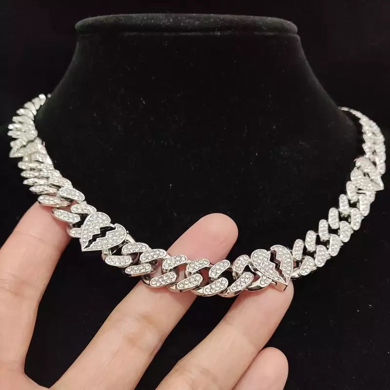 Corrente B Heart Cuban Link ( Com Fecho cravejado )