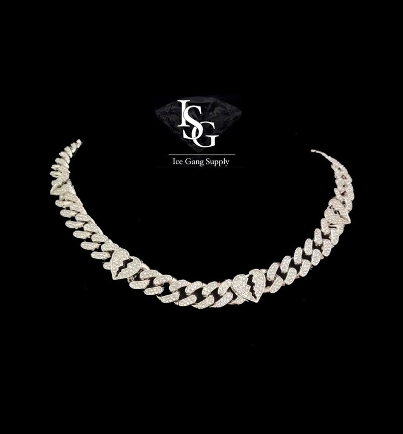 Corrente B Heart Cuban Link ( Com Fecho cravejado )