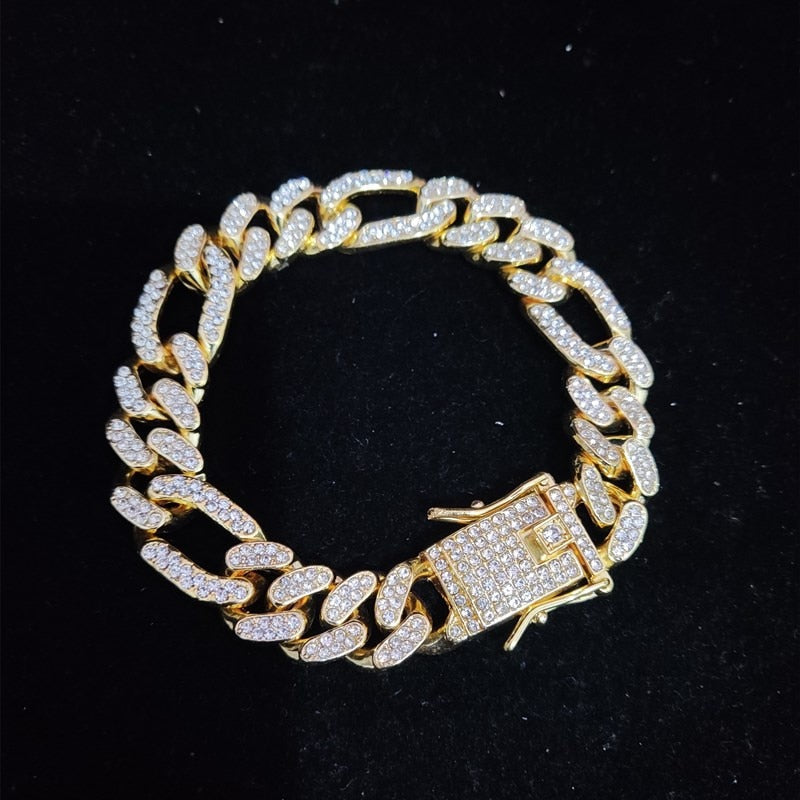 Kit Cuban Long Link /  Conjunto com fecho cravejado