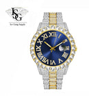Royal Watch / Rollie All Iced Azul / Banhado a Prata c Ouro