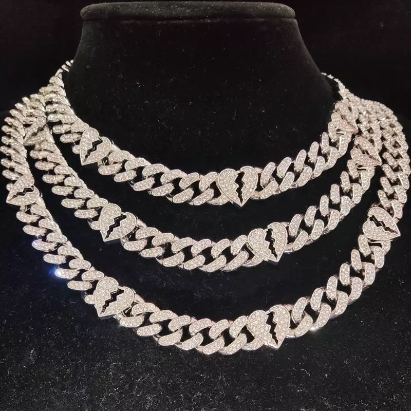 Corrente B Heart Cuban Link ( Com Fecho cravejado )