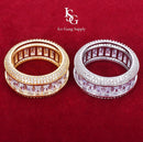 Anel cravejado / Baguette & Cubic