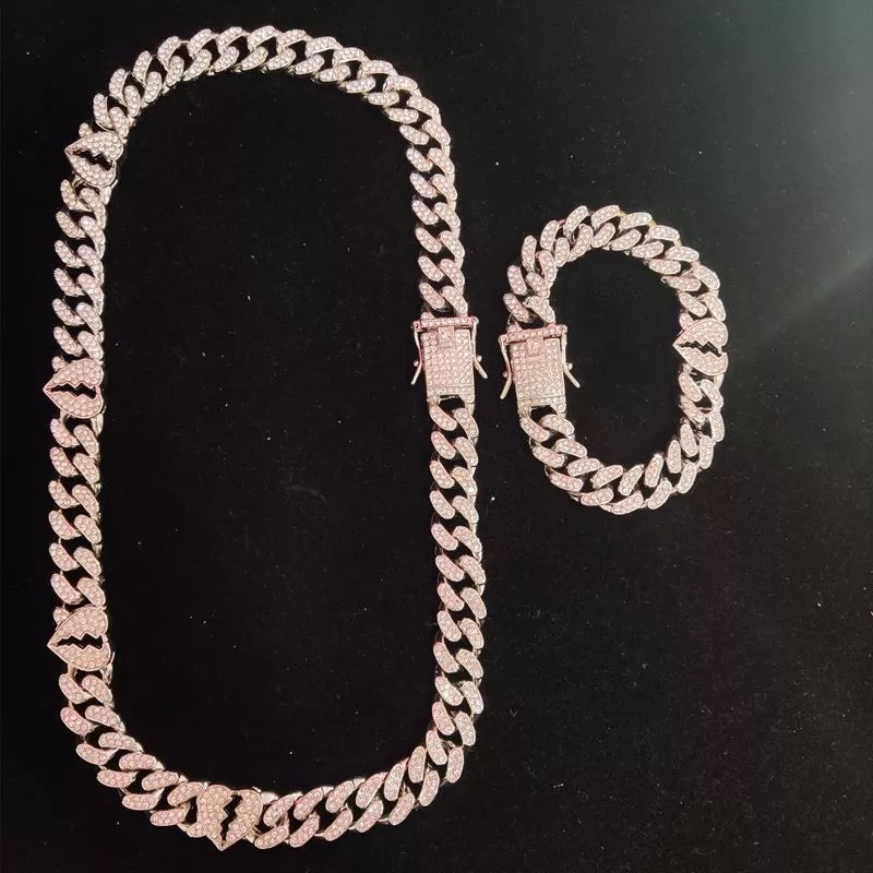 Corrente B Heart Cuban Link ( Com Fecho cravejado )