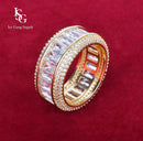 Anel cravejado / Baguette & Cubic