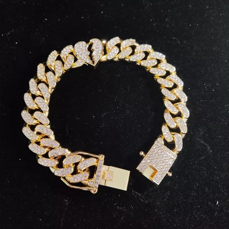 Corrente B Heart Cuban Link ( Com Fecho cravejado )