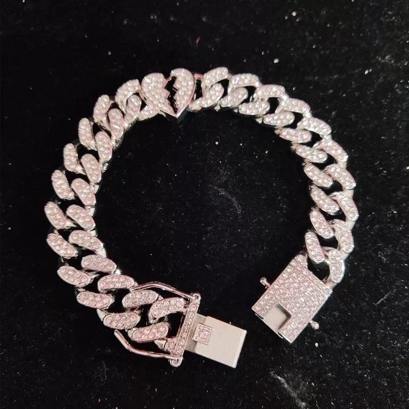 Corrente B Heart Cuban Link ( Com Fecho cravejado )