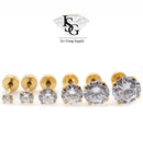 Screw Back / Par de Brincos com 7 Tamanhos