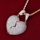 Coração Cravejado 2 Partes / Pingente para casal com imã