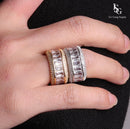 Anel cravejado / Baguette & Cubic