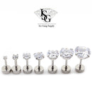 Screw Back / Par de Brincos com 7 Tamanhos